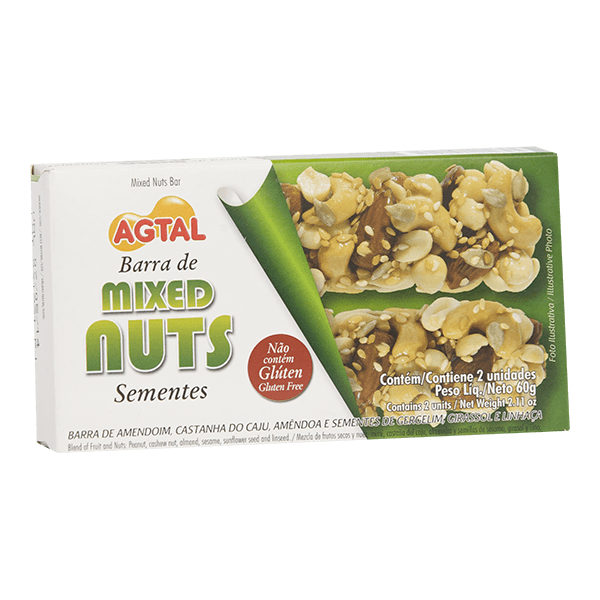 Barra-de-Mixed-Nuts-Agtal-Sementes-60g--2x30g- Barra-de-Mixed-Nuts-Agtal-Sementes-60g--2x30g-