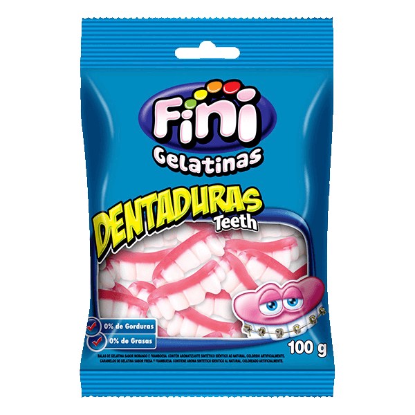 Bala-Fini-Gelatinas-Dentaduras-100g Bala-Fini-Gelatinas-Dentaduras-100g