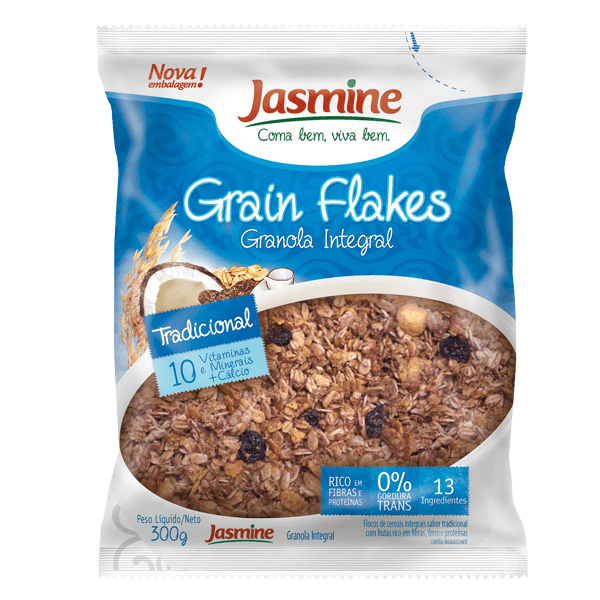 Granola-Integral-Jasmine-Grain-Flakes-Tradicional-300g Granola-Integral-Jasmine-Grain-Flakes-Tradicional-300g