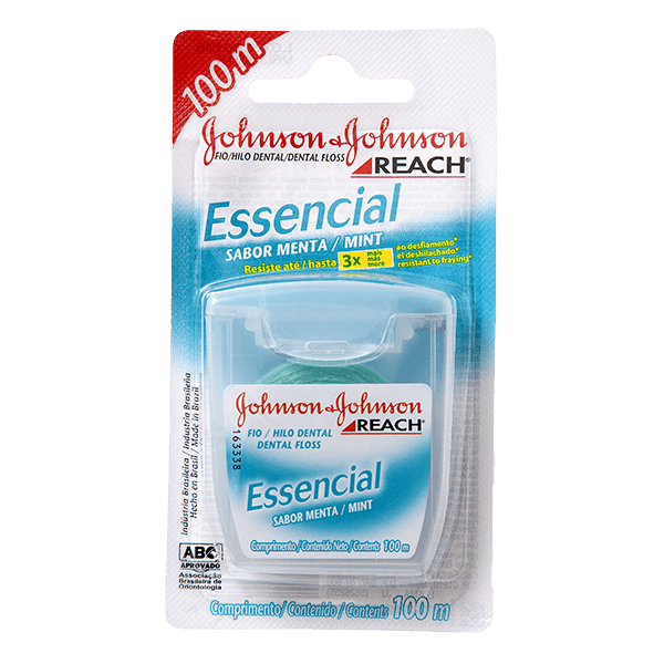 Fio-Dental-Johnson---Johnson-Reach-Essencial-Menta-100m Fio-Dental-Johnson---Johnson-Reach-Essencial-Menta-100m
