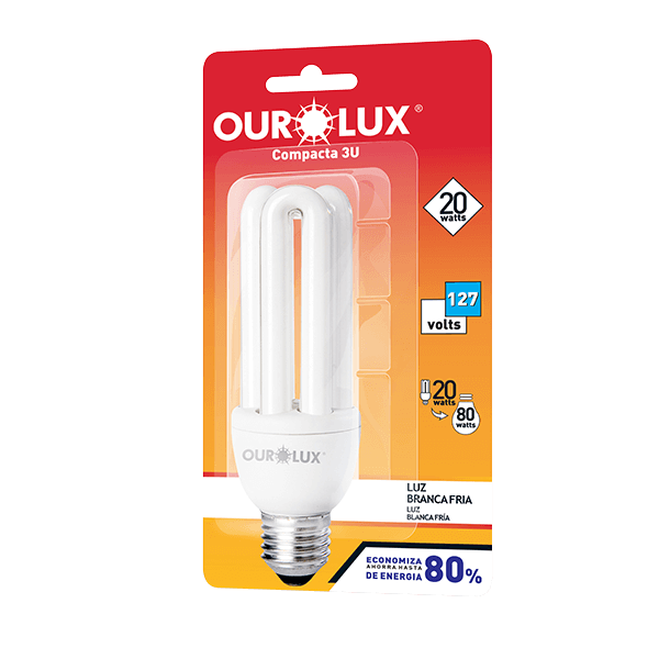 Lampada-Ourolux-Compacta-3U-20-Watts-127-Volts Lampada-Ourolux-Compacta-3U-20-Watts-127-Volts