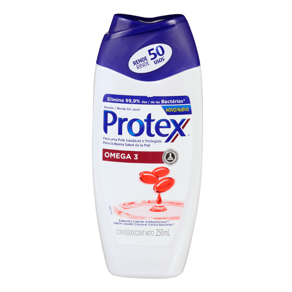 Sabonete-Liquido-Antibacteriano-Protex-Omega-3-250ml Sabonete-Liquido-Antibacteriano-Protex-Omega-3-250ml