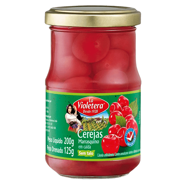 Cereja-em-Calda-La-Violetera-Marrasquino-sem-Talo-125g Cereja-em-Calda-La-Violetera-Marrasquino-sem-Talo-125g