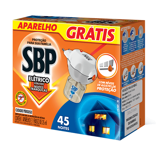 Repelente-SBP-Eletrico-45-Noites-c-Aparelho---1-Refil-35ml Repelente-SBP-Eletrico-45-Noites-c-Aparelho---1-Refil-35ml
