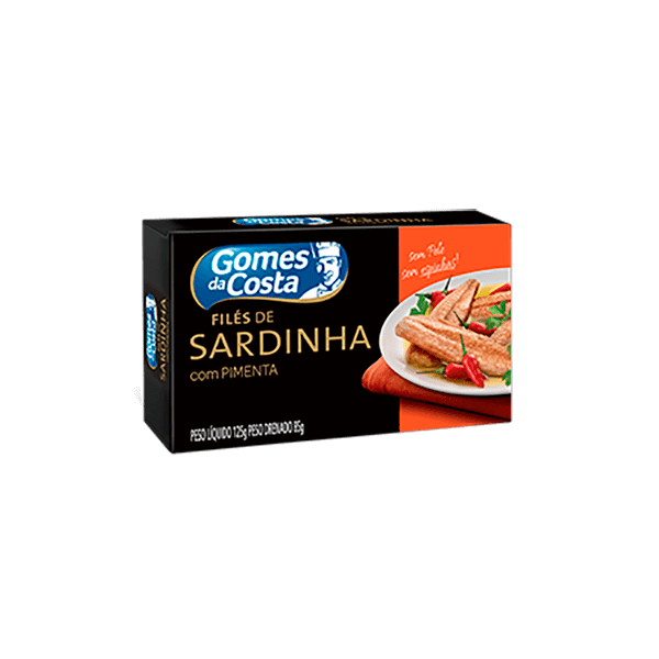 File-de-Sardinha-Gomes-da-Costa-Gourmet-Oleo-e-Pimenta-125g File-de-Sardinha-Gomes-da-Costa-Gourmet-Oleo-e-Pimenta-125g