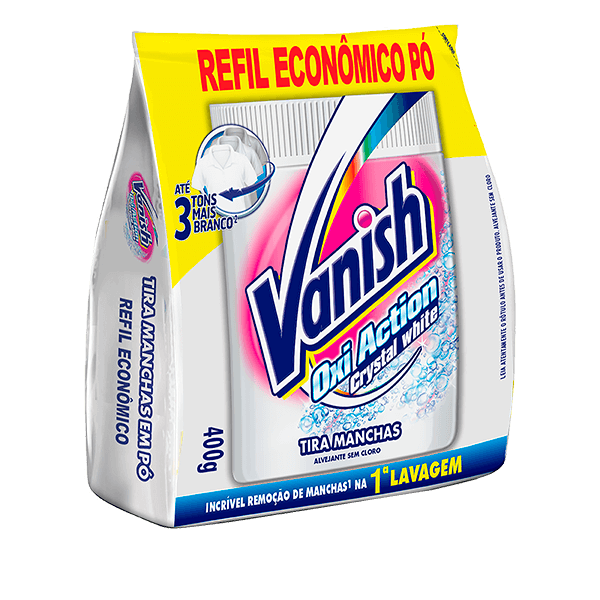 Tira-Manchas-Vanish-Oxi-Action-Crystal-White-400g--Refil-Economico- Tira-Manchas-Vanish-Oxi-Action-Crystal-White-400g--Refil-Economico-