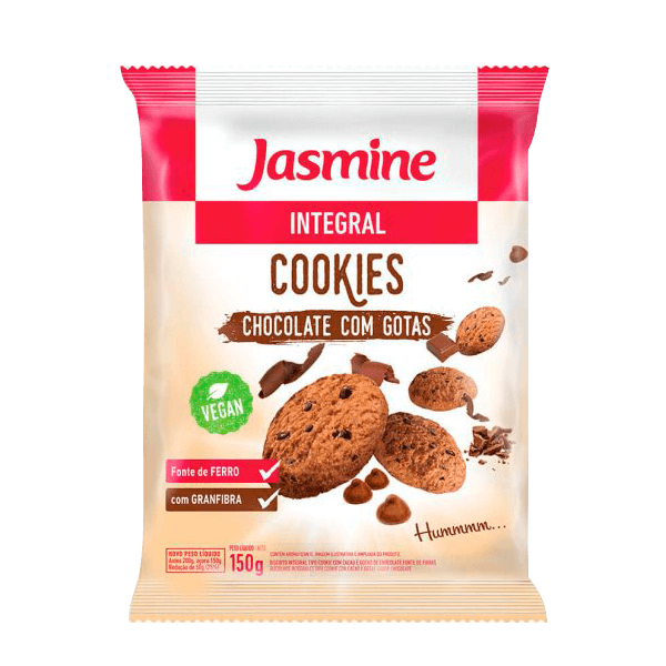 Cookies-Jasmine-Integral-Chocolate-com-Gotas-150g Cookies-Jasmine-Integral-Chocolate-com-Gotas-150g