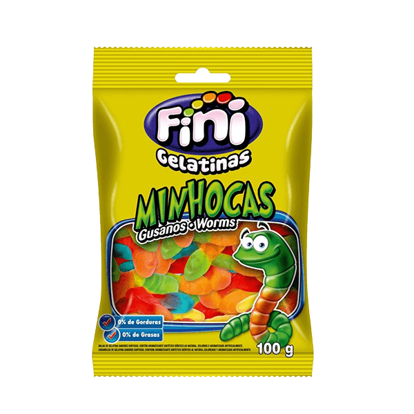 Bala-Fini-Minhocas-100g Bala-Fini-Minhocas-100g