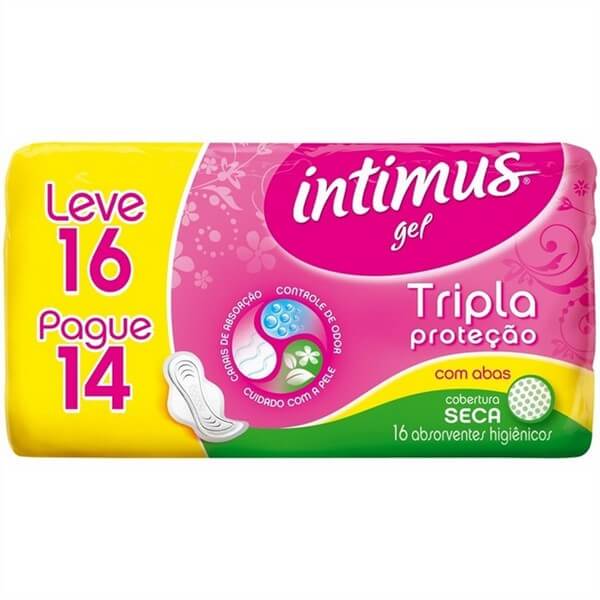 Absorvente-Intimus-Gel-Seca-com-Abas-Leve-16-Pague-14 Absorvente-Intimus-Gel-Seca-com-Abas-Leve-16-Pague-14