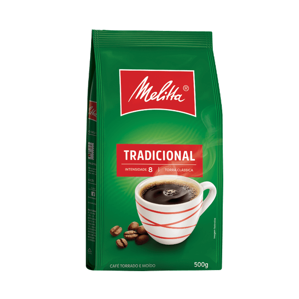 Cafe-Torrado-e-Moido-Melitta-Tradicional-500g-Pouch Cafe-Torrado-e-Moido-Melitta-Tradicional-500g-Pouch