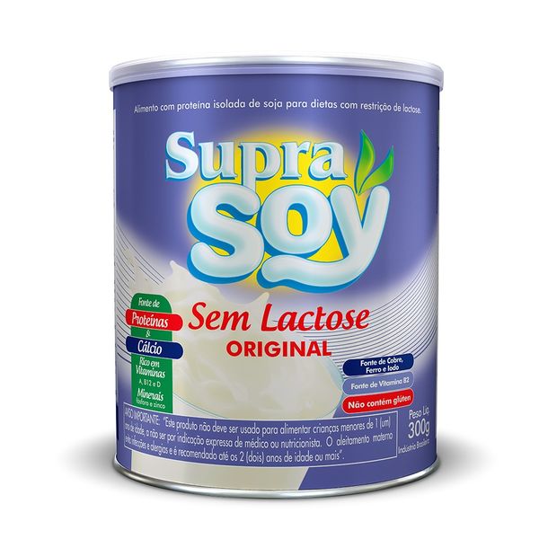 Leite-em-Po-de-Soja-Supra-Soy-Original-sem-Lactose-300g Leite-em-Po-de-Soja-Supra-Soy-Original-sem-Lactose-300g