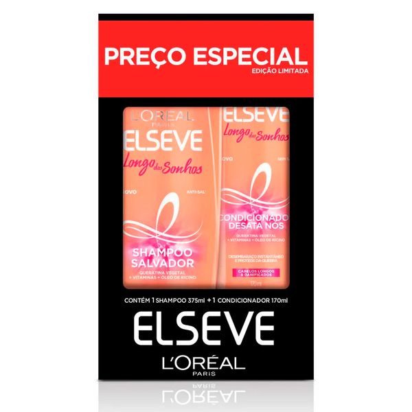 Kit-Shampoo---Condicionador-Elseve-Longo-Dos-Sonhos-Agua-de-Coco-375ml---170ml Kit-Shampoo---Condicionador-Elseve-Longo-Dos-Sonhos-Agua-de-Coco-375ml---170ml