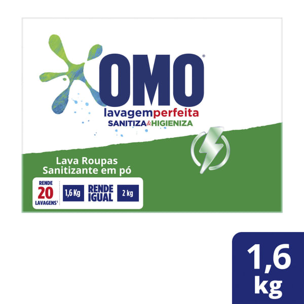 Lava Roupas Omo Sanitizante Lavagem Perfeita 2,2kg Lava Roupas Omo Sanitizante Lavagem Perfeita 2,2kg