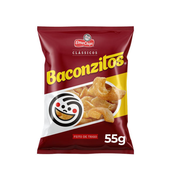 Salgadinho de Trigo Bacon Elma Chips Baconzitos Pacote 55G Salgadinho de Trigo Bacon Elma Chips Baconzitos Pacote 55G