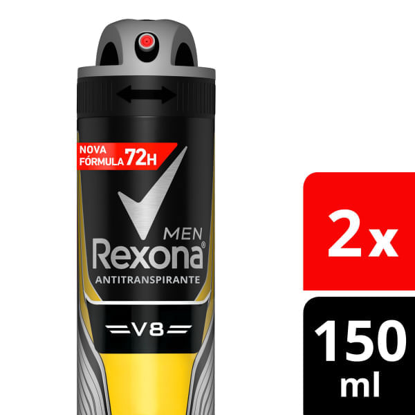 Desodorante Rexona Men V8 Motionsense 150ml (50% de desconto na 2ª unidade) Desodorante Rexona Men V8 Motionsense 150ml (50% de desconto na 2ª unidade)
