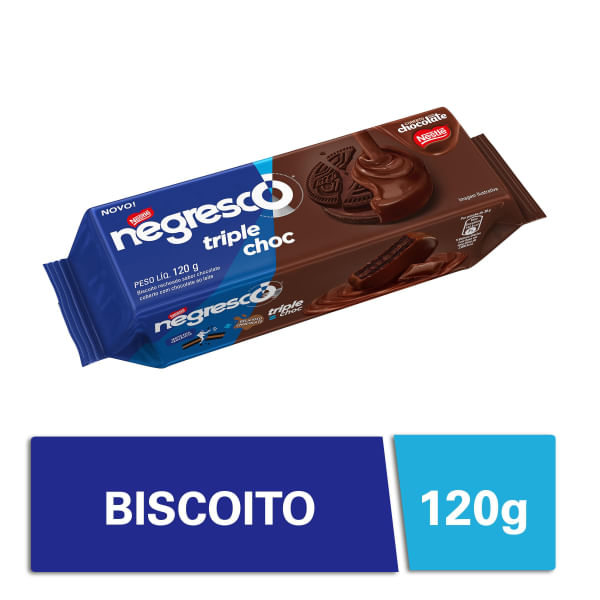 Biscoito Negresco Com Cobertura de Chocolate 120g Biscoito Negresco Com Cobertura de Chocolate 120g