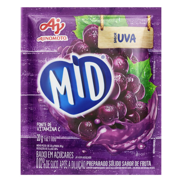 Pó para Refresco Mid Uva 20g Pó para Refresco Mid Uva 20g