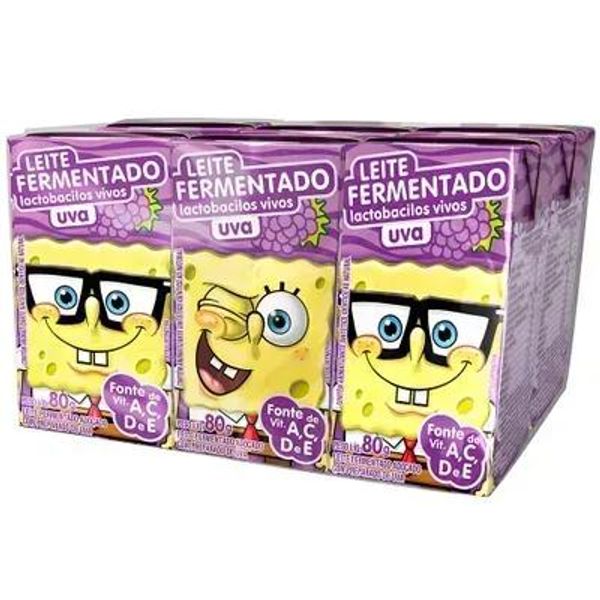 Leite-Fermentado-Elege-Bob-Esponja-Uva--6x80g- Leite-Fermentado-Elege-Bob-Esponja-Uva--6x80g-