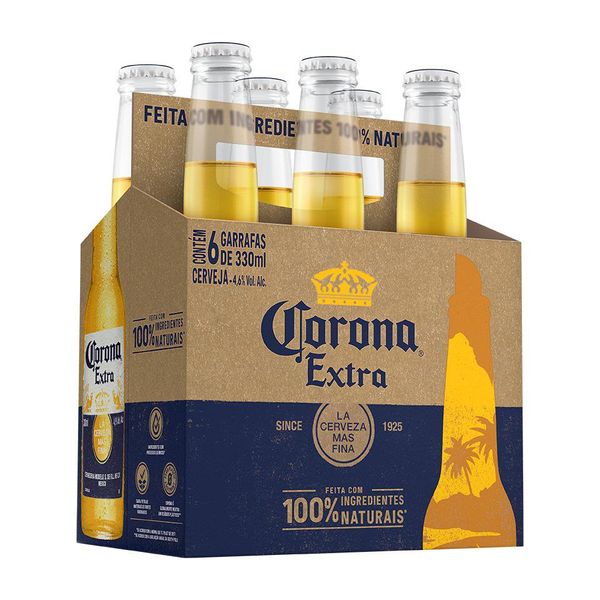 Pack com 6 Cervejas Corona Long Neck 330ml - mobile-superprix