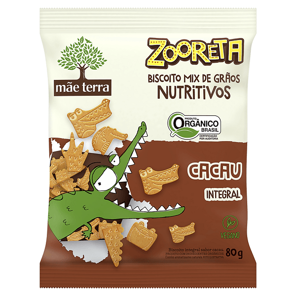 Biscoito-Mae-Terra-Zooreta-Integral-Cacau-80g Biscoito-Mae-Terra-Zooreta-Integral-Cacau-80g