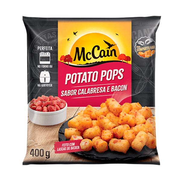 Batata-pre-frita-congelada-Mc-Cain-Pops-Calabresa-e-Bacon-400g Batata-pre-frita-congelada-Mc-Cain-Pops-Calabresa-e-Bacon-400g