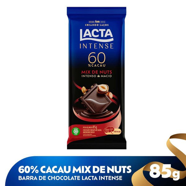 Tablete-de-Chocolate-Lacta-Intense-60--Mix-de-Nuts-85g Tablete-de-Chocolate-Lacta-Intense-60--Mix-de-Nuts-85g