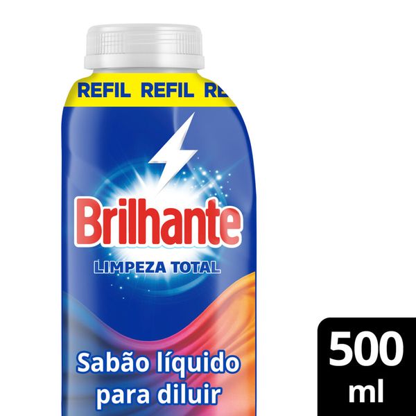 Lava-Roupas-Liquido-Brilhante-Limpeza-Total-500ml-Refil Lava-Roupas-Liquido-Brilhante-Limpeza-Total-500ml-Refil