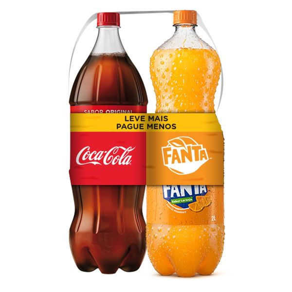 Refrigerante Dual Pack Coca-Cola + Fanta Laranja 2l Refrigerante Dual Pack Coca-Cola + Fanta Laranja 2l