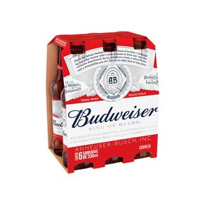 Cerveja Budweiser 330ml pack c/6 unidades ( Long Neck) - mobile-superprix