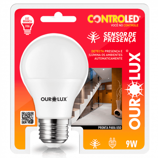 Lampada-Ourolux-Controled-Sensor-de-Presenca-9w-Bivolt-6500k Lampada-Ourolux-Controled-Sensor-de-Presenca-9w-Bivolt-6500k