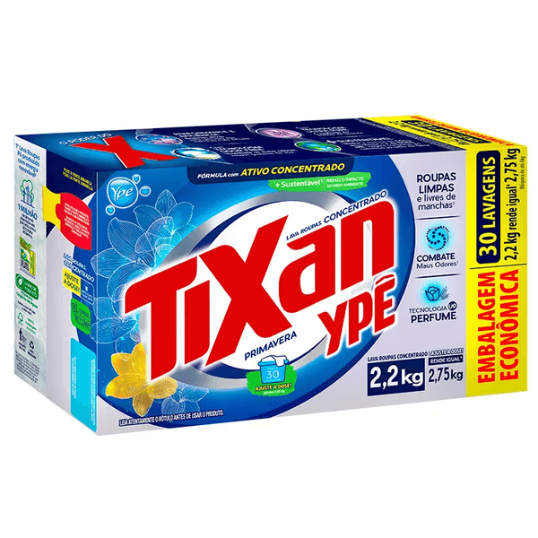 Lava-Roupas-em-Po-Tixan-Ype-Primavera-22kg Lava-Roupas-em-Po-Tixan-Ype-Primavera-22kg