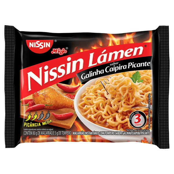 Massa-Instatanea-Nissin-Galinha-Caipira-Picante-85g Massa-Instatanea-Nissin-Galinha-Caipira-Picante-85g