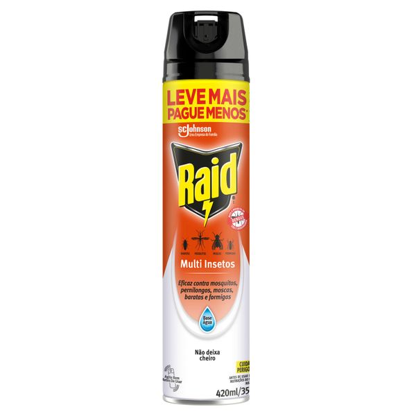 Inseticida Raid Multi Insetos Base Água 300ml + 150ml Grátis Inseticida Raid Multi Insetos Base Água 300ml + 150ml Grátis