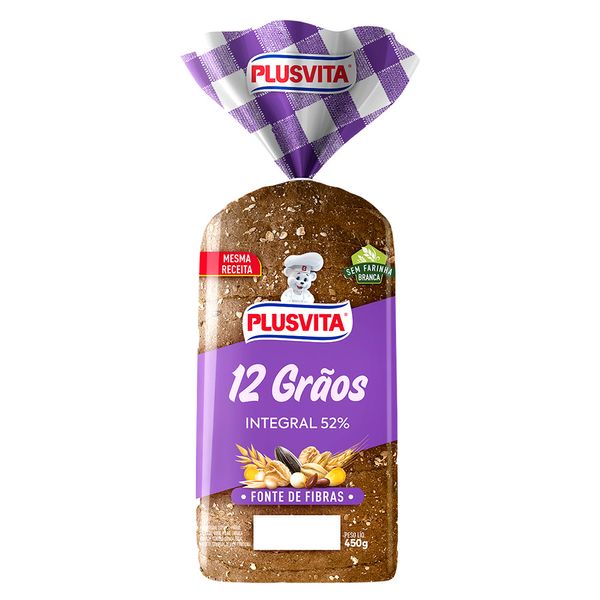 Pão de Forma Plus Vita Vitagrão 12 Grãos 450g Pão de Forma Plus Vita Vitagrão 12 Grãos 450g