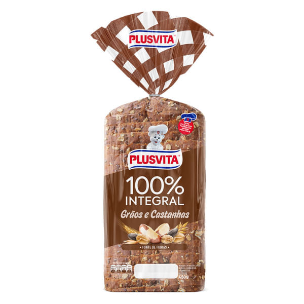 Pao Plus Vitta Graos /Castanhas 450g Pao Plus Vitta Graos /Castanhas 450g