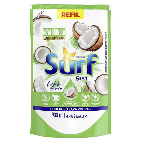 Lava-Roupas-Surf-Cuidado-Do-Coco-900ml Lava-Roupas-Surf-Cuidado-Do-Coco-900ml